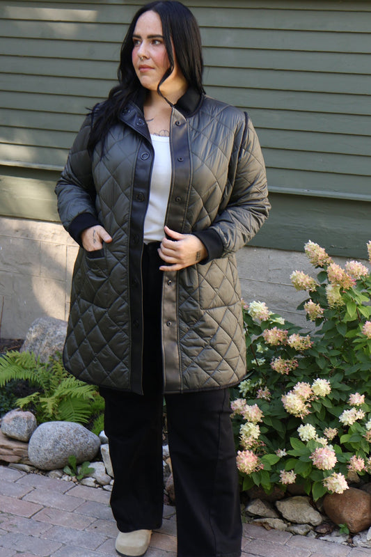 REVERSIBLE Long Quilted Jacket (S-XXL)