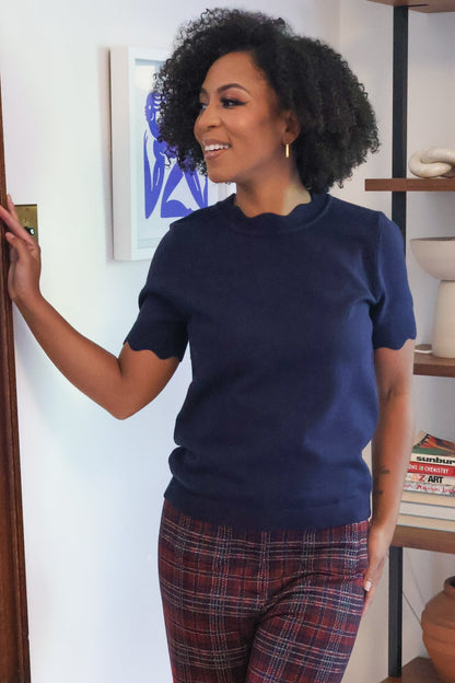 Scalloped Edge SS Sweater (S-XXL)