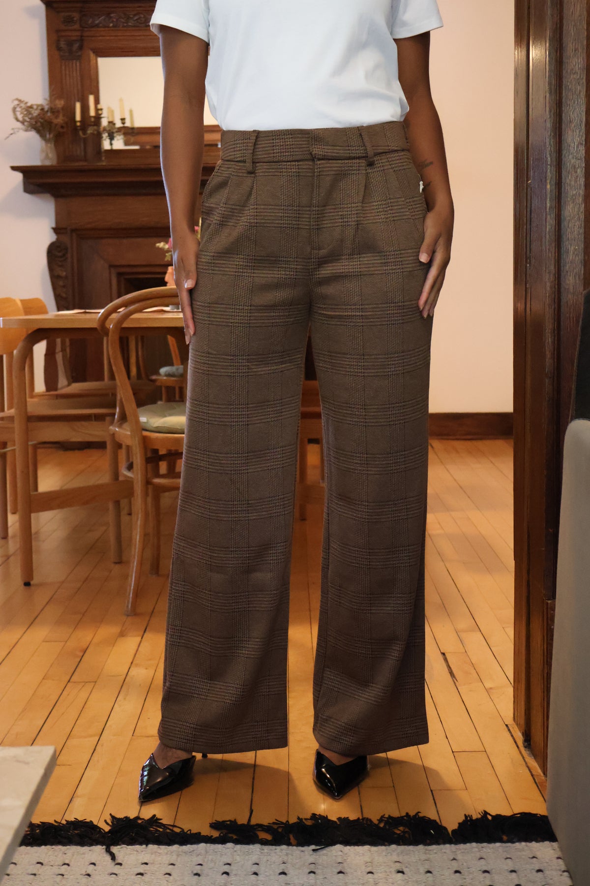 Houndstooth Wide Leg Pant (XS-2X)