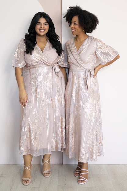 Gold Fleck Wrap Dress (2-22)