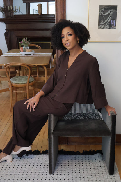 Crinkle Wide Sleeve Top (XS-2X)