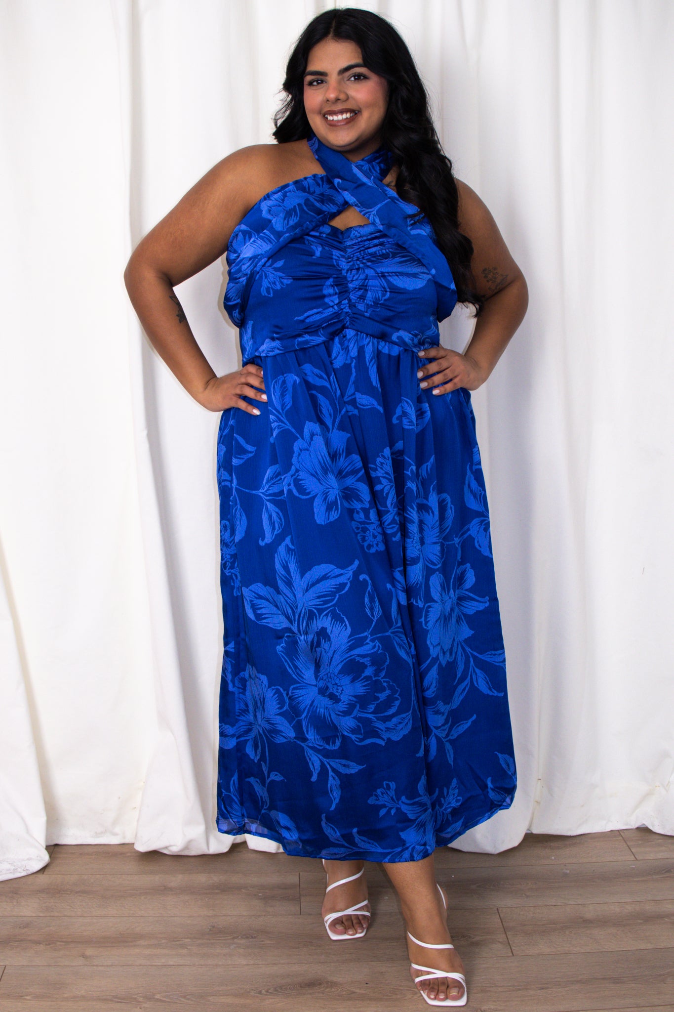 CURVE Floral Halter Midi