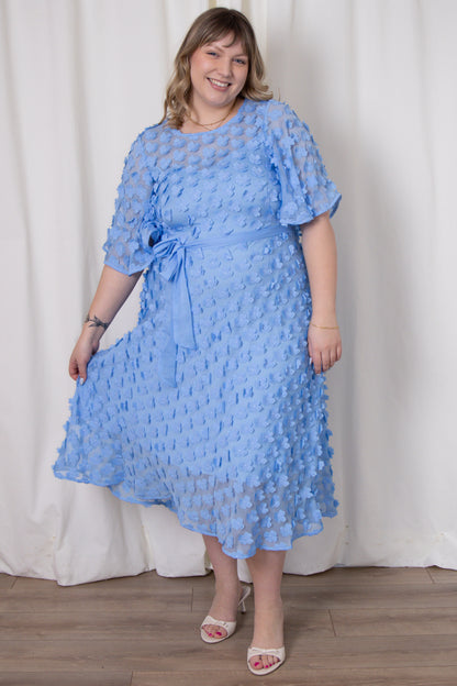 Floral Applique Midi Dress (2-22)