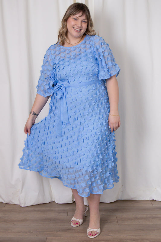 Floral Applique Midi Dress (2-22)