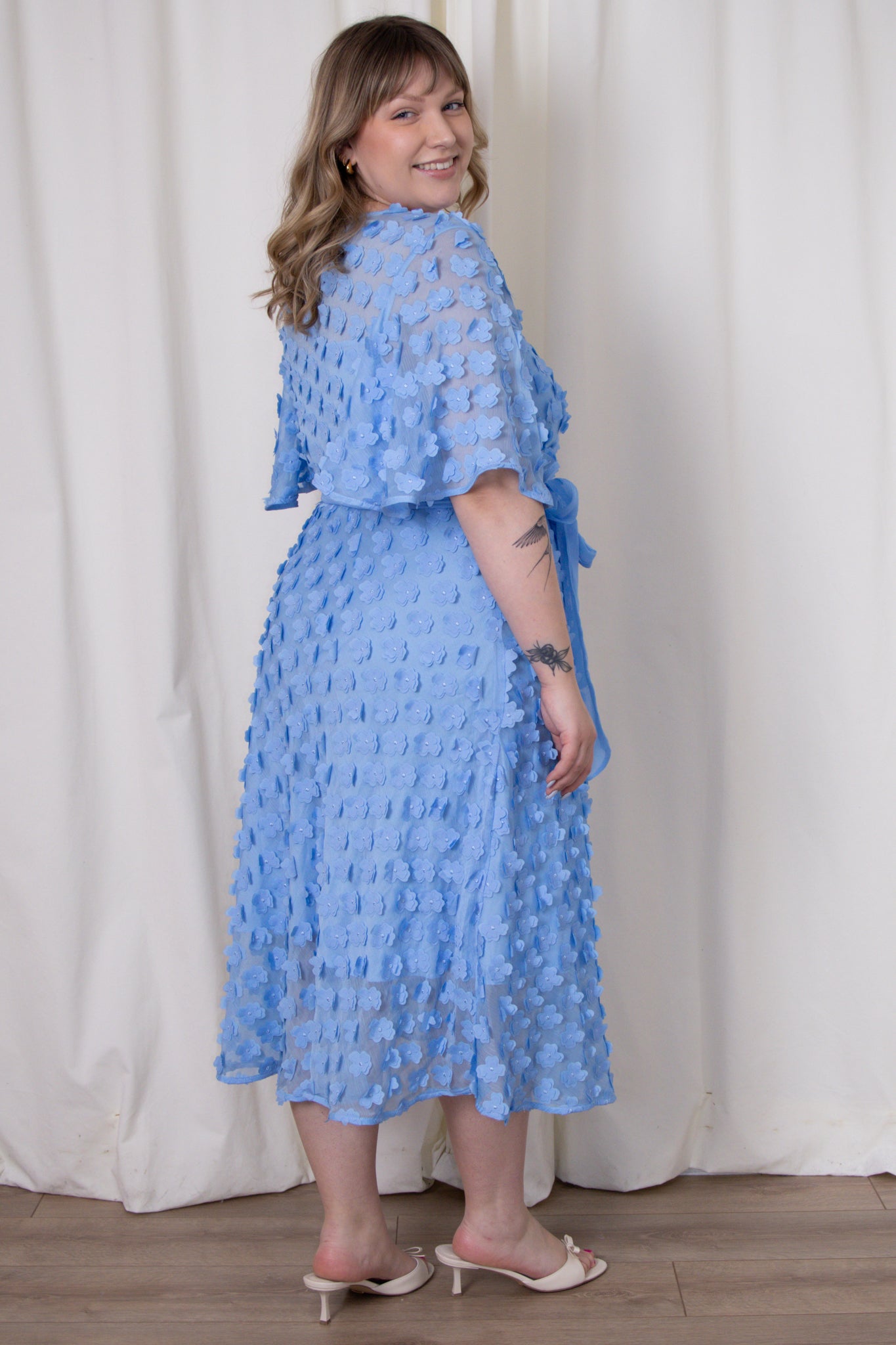 Floral Applique Midi Dress (2-22)