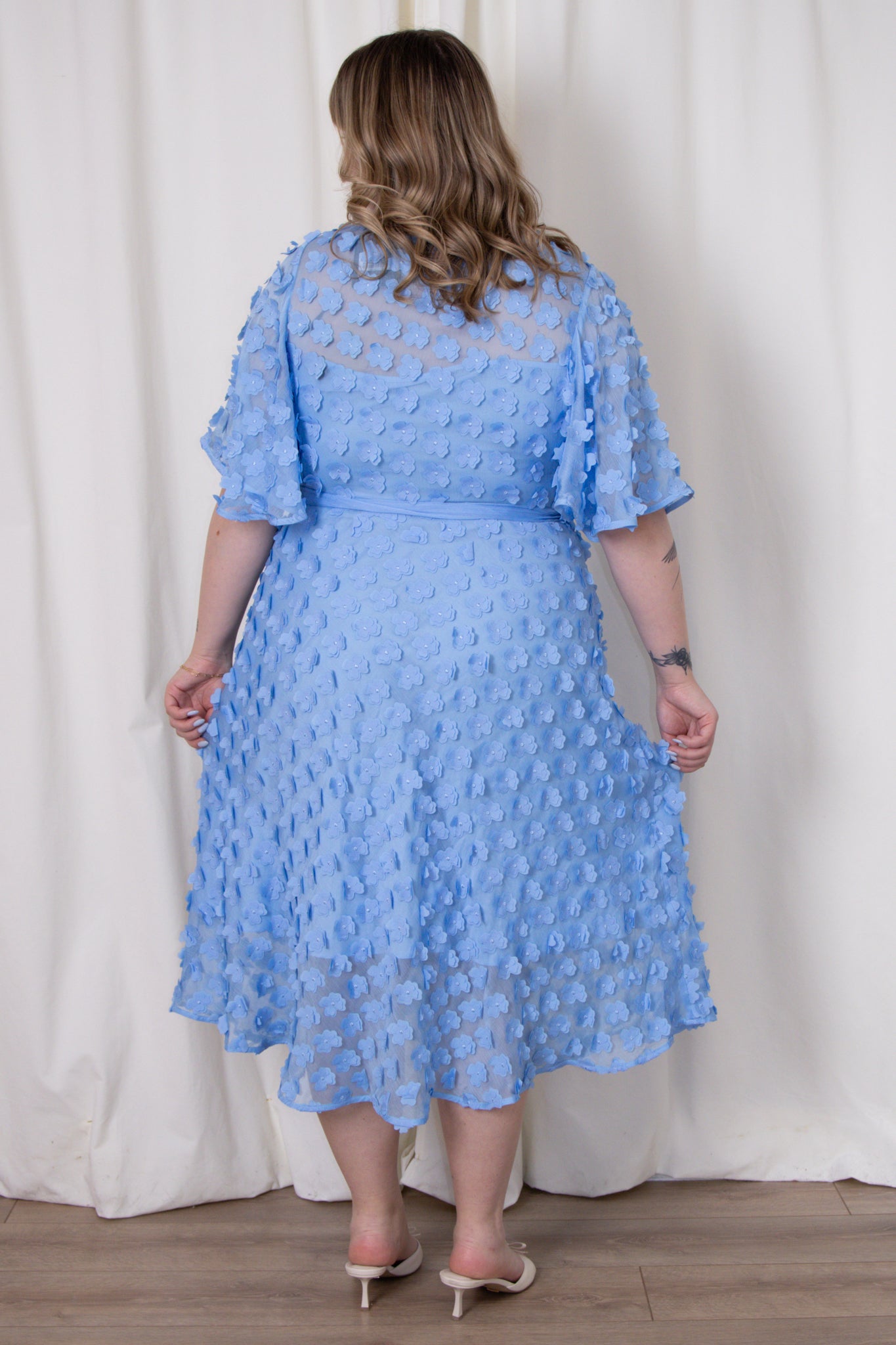 Floral Applique Midi Dress (2-22)