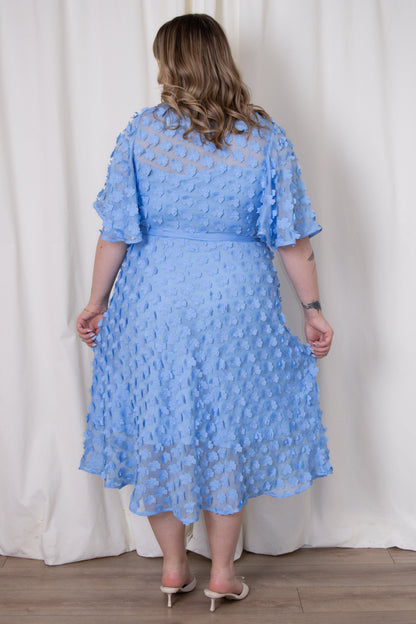 Floral Applique Midi Dress (2-22)