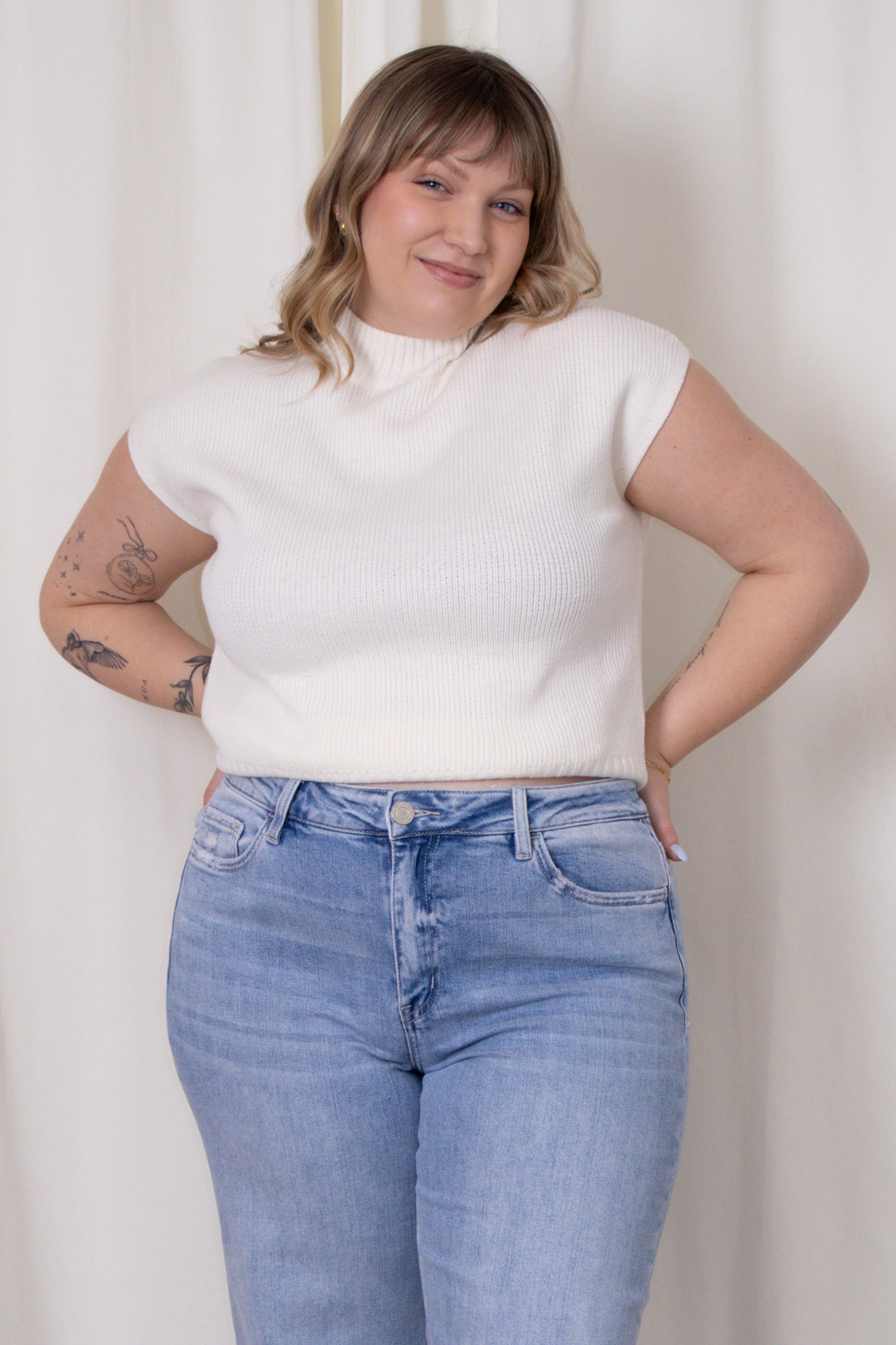 Mockneck Knit Pullover