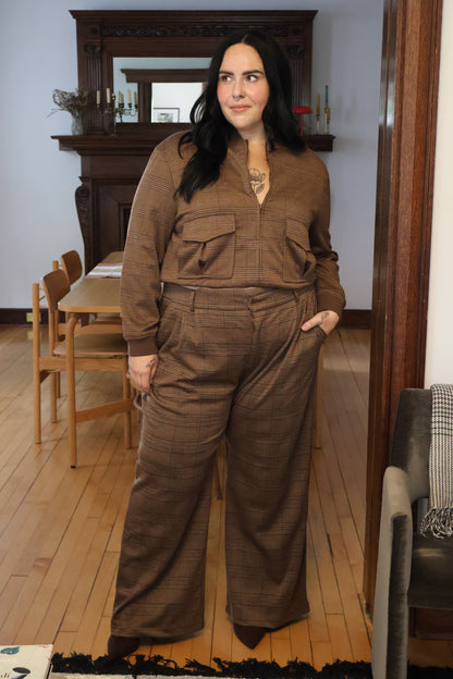Houndstooth Wide Leg Pant (XS-2X)