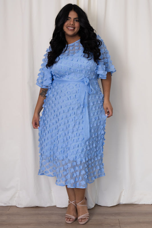 Floral Applique Midi Dress (2-22)