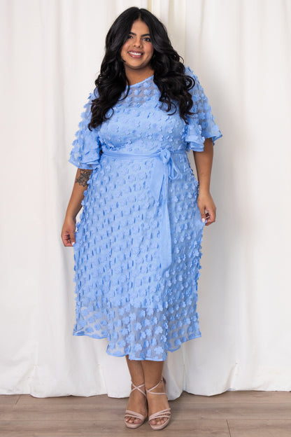 Floral Applique Midi Dress (2-22)