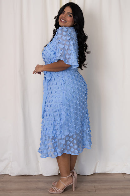 Floral Applique Midi Dress (2-22)