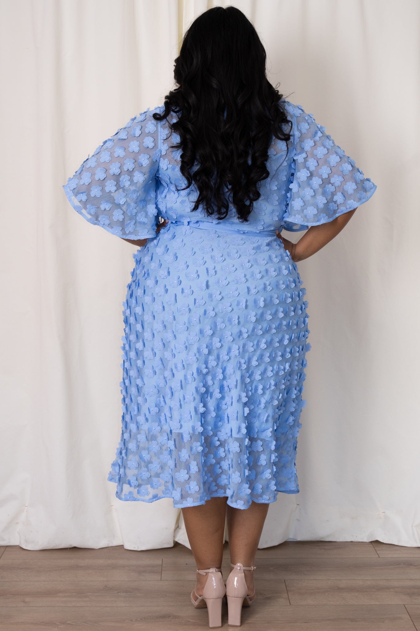 Floral Applique Midi Dress (2-22)