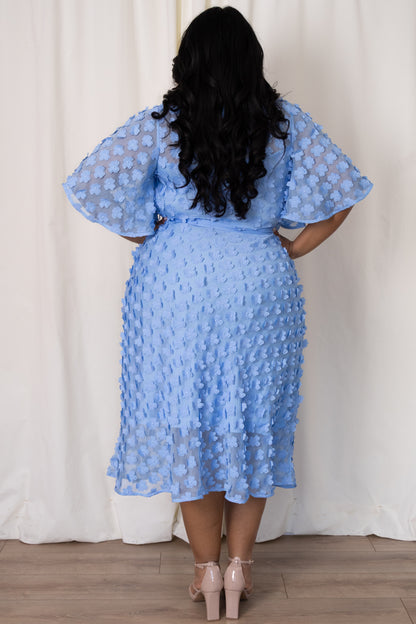 Floral Applique Midi Dress (2-22)