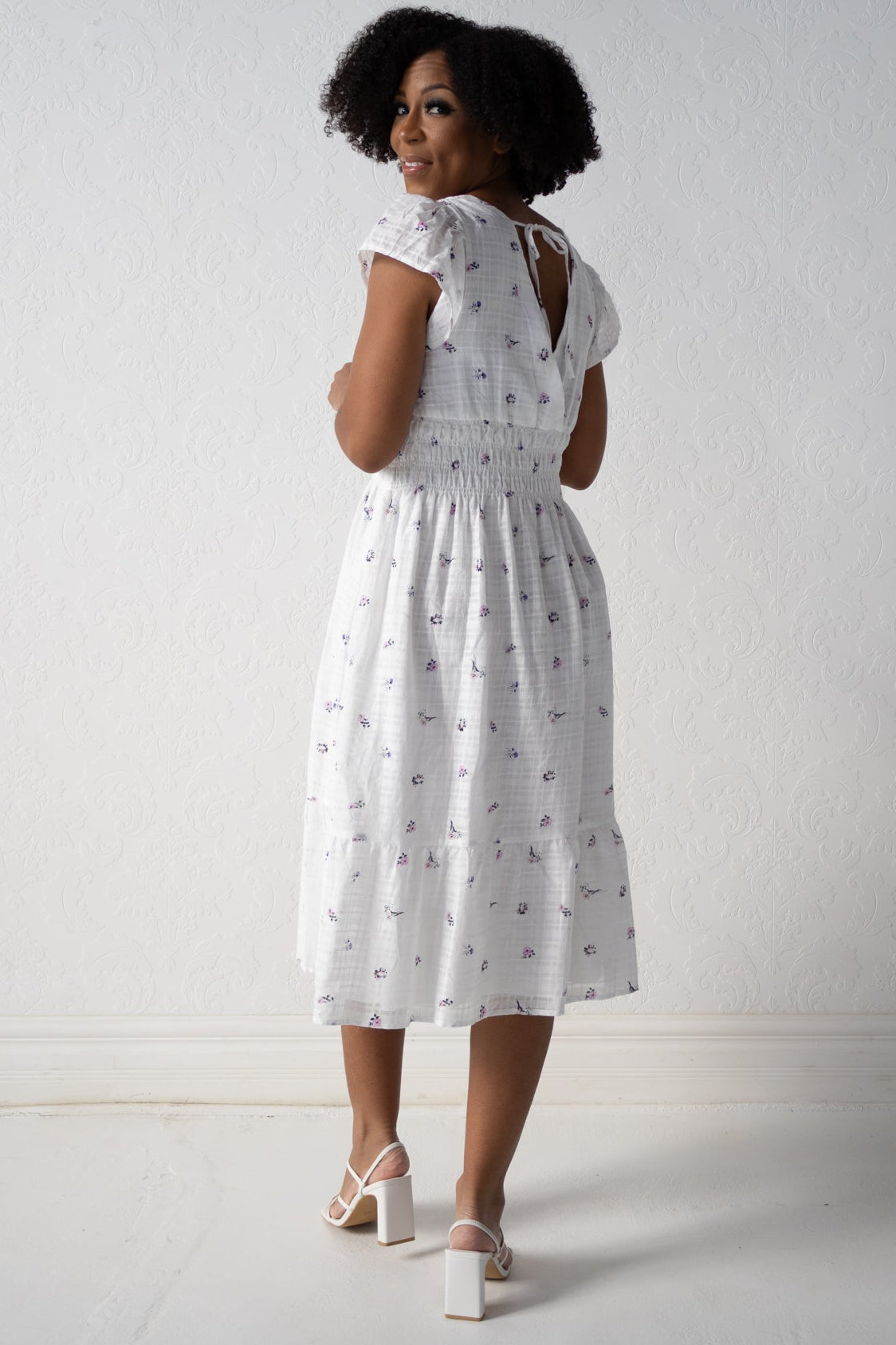 Faux Wrap Embroidered Dress (XS-2X)