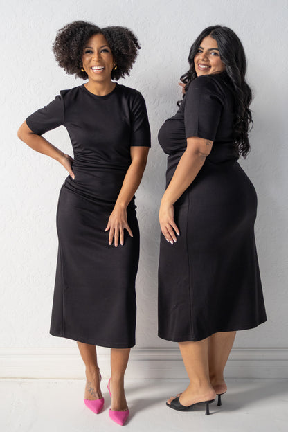 Nancy Ruched Midi Dress (S-XXL)
