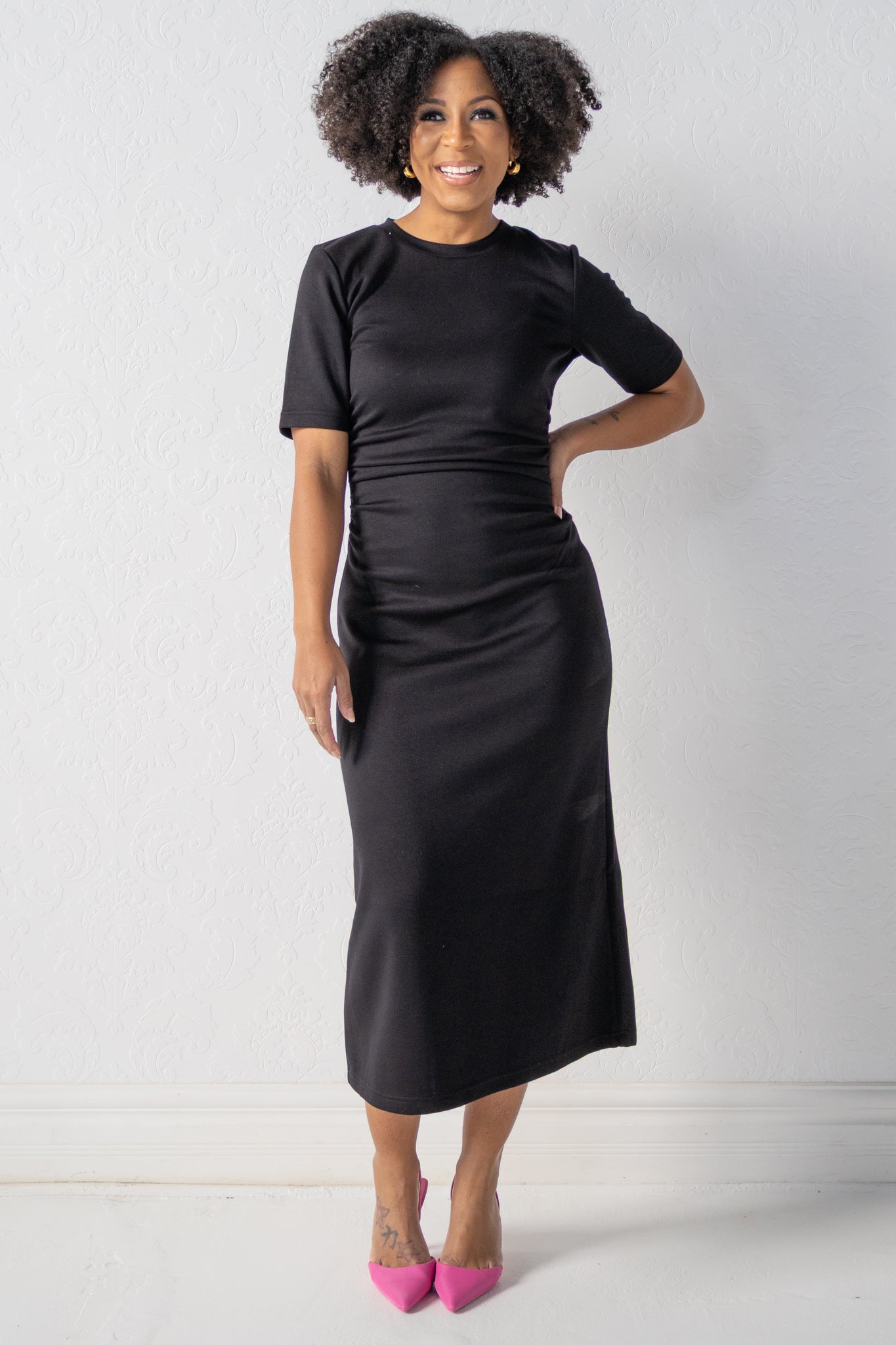 Nancy Ruched Midi Dress (S-XXL)