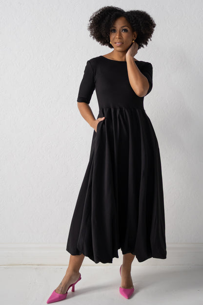 Kirsten Bubble Hem Midi Dress (S-XXL)