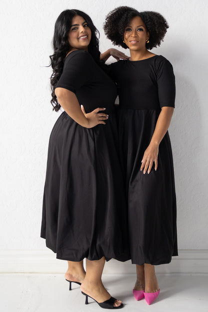 Kirsten Bubble Hem Midi Dress (S-XXL)