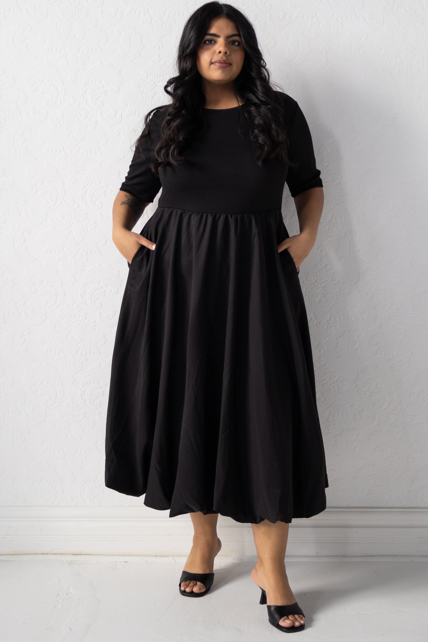 Kirsten Bubble Hem Midi Dress (S-XXL)