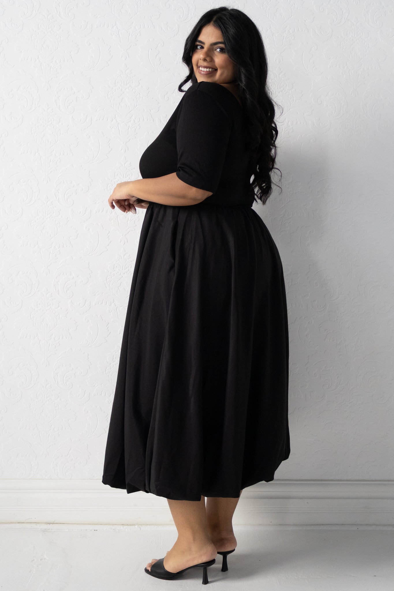 Kirsten Bubble Hem Midi Dress (S-XXL)