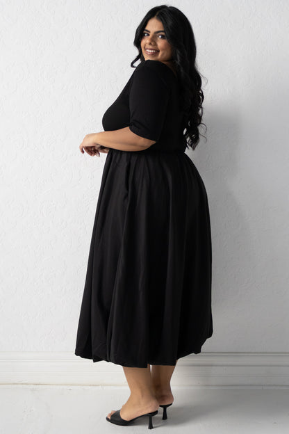 Kirsten Bubble Hem Midi Dress (S-XXL)