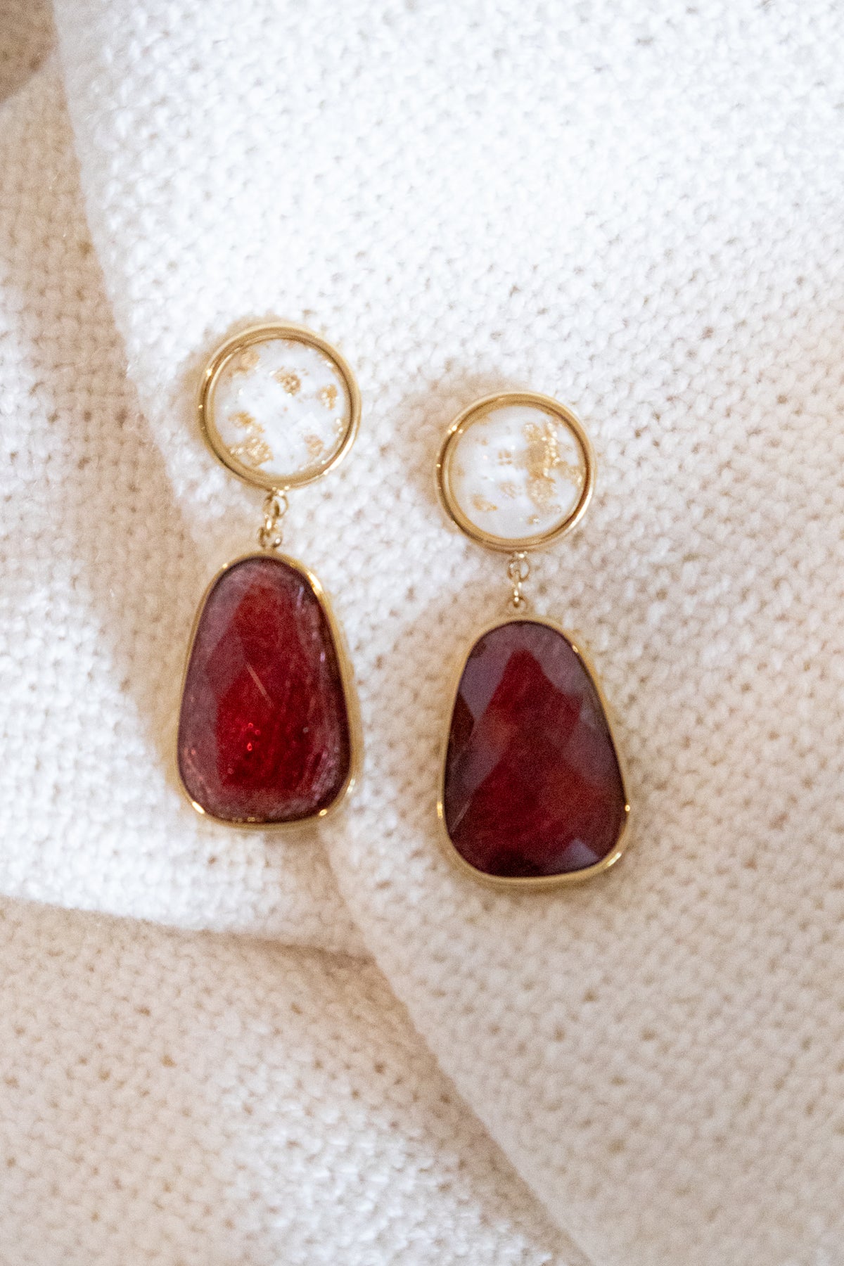 Gold Fleck Drop Earring