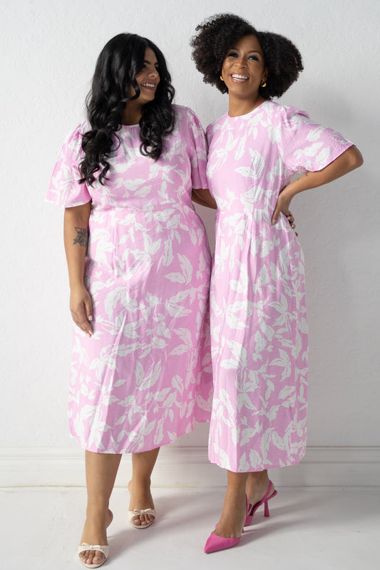 Marlo Leaf Print Midi Dress (6-16)