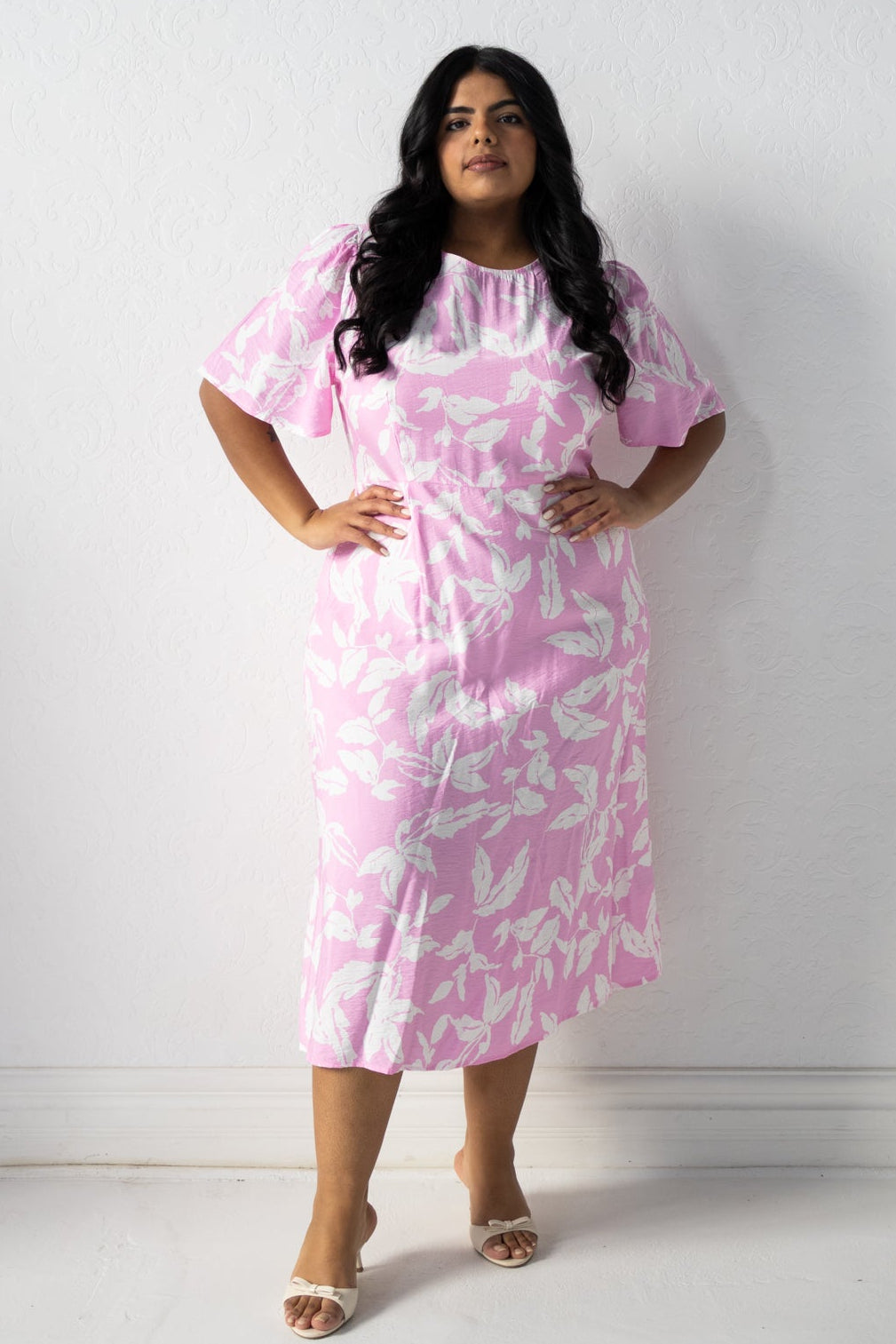 Marlo Leaf Print Midi Dress (6-16)