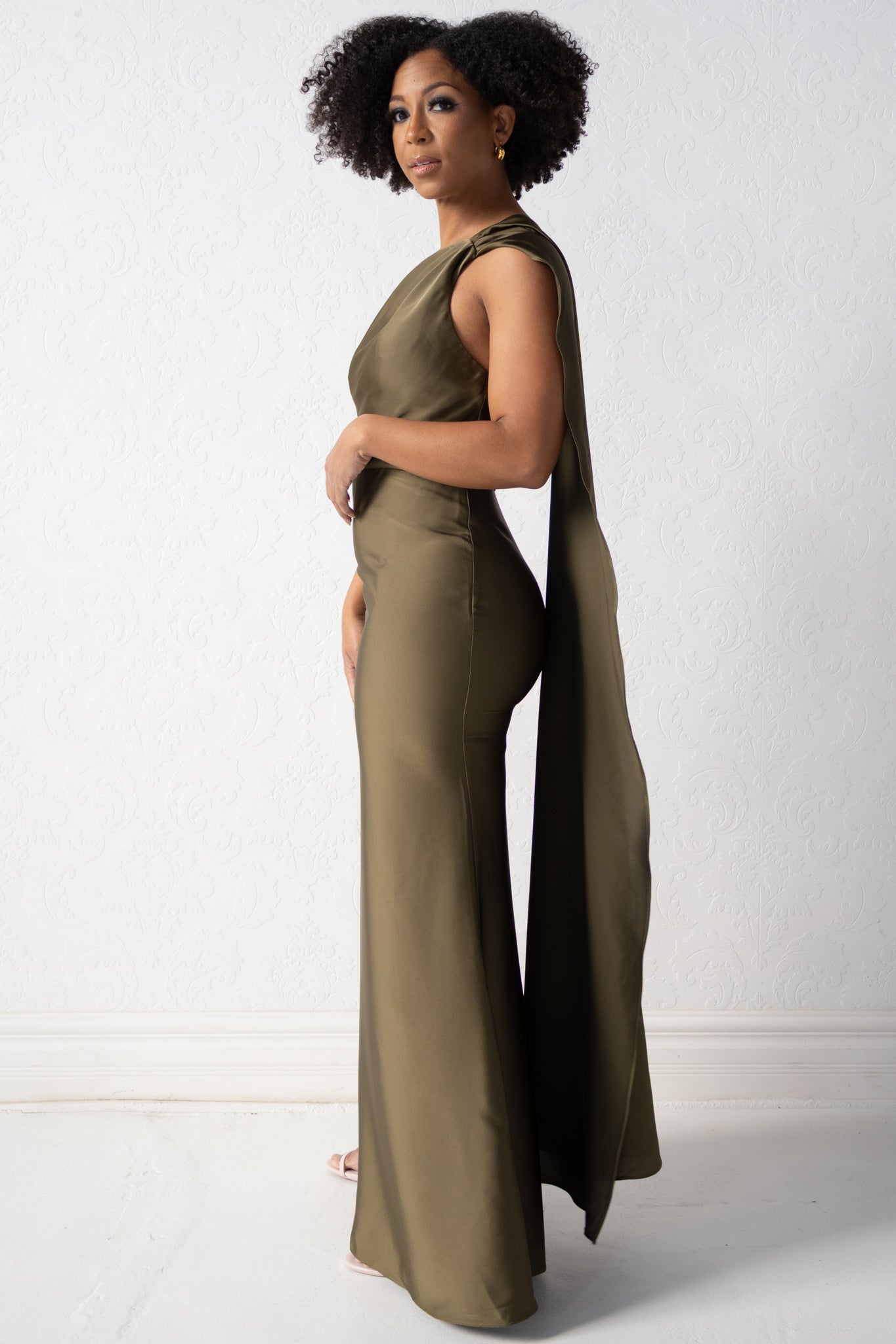 One Shoulder Midi Dress