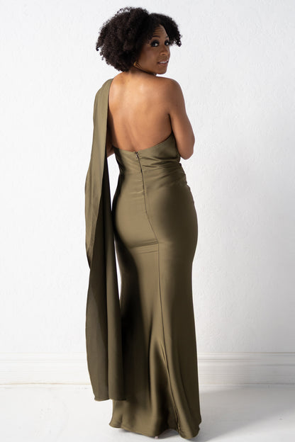 One Shoulder Midi Dress
