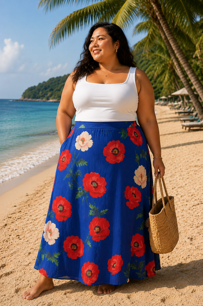 CURVE Floral Maxi Skirt