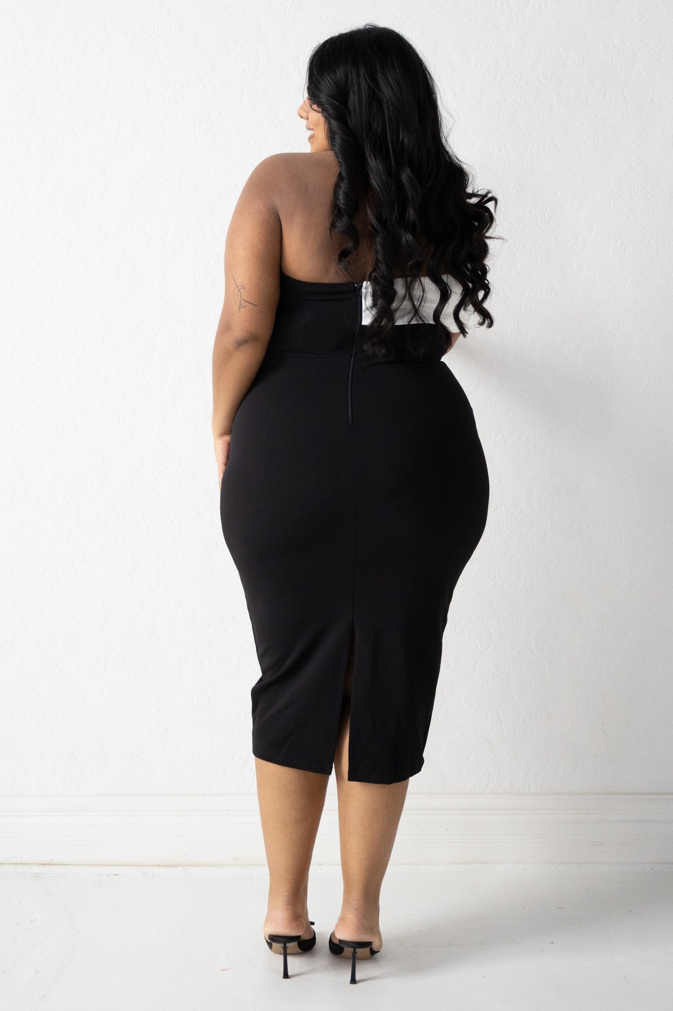 CURVE Tuxedo Rose Cocktail Dress