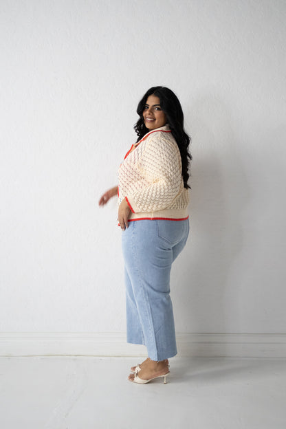 Embroidered Floral Cardigan (S-3X)