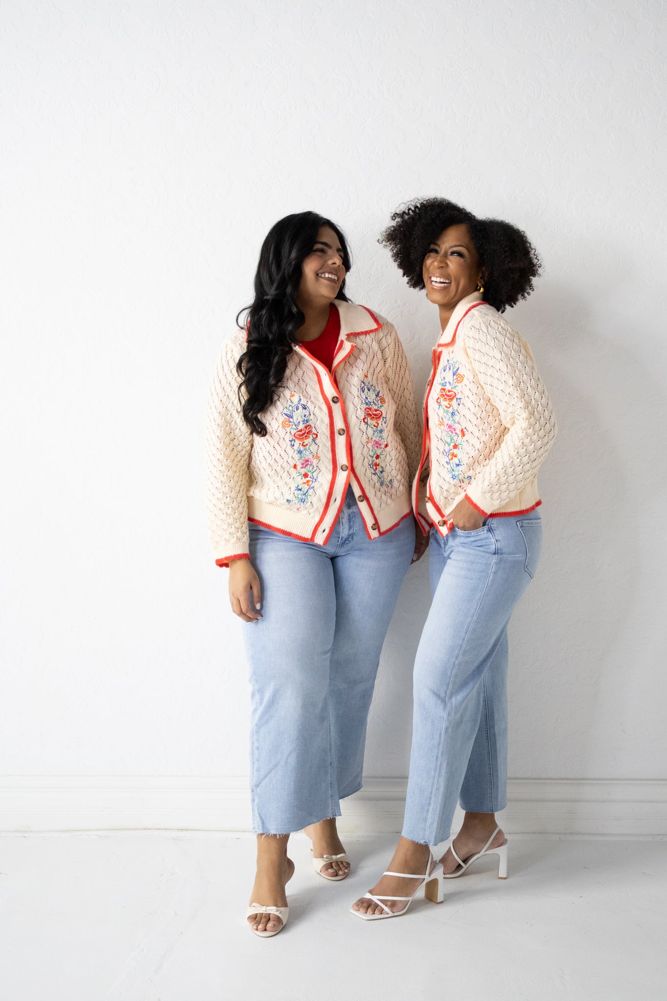 Embroidered Floral Cardigan (S-3X)