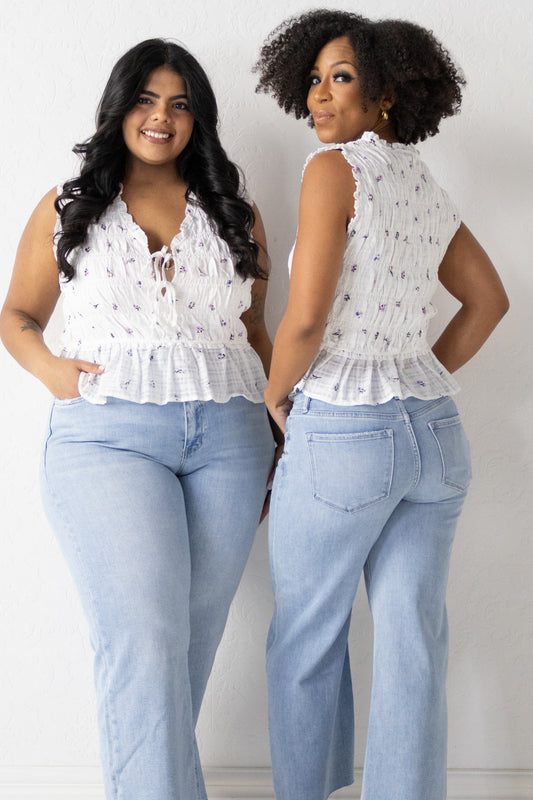 Embroidered Tank Blouse