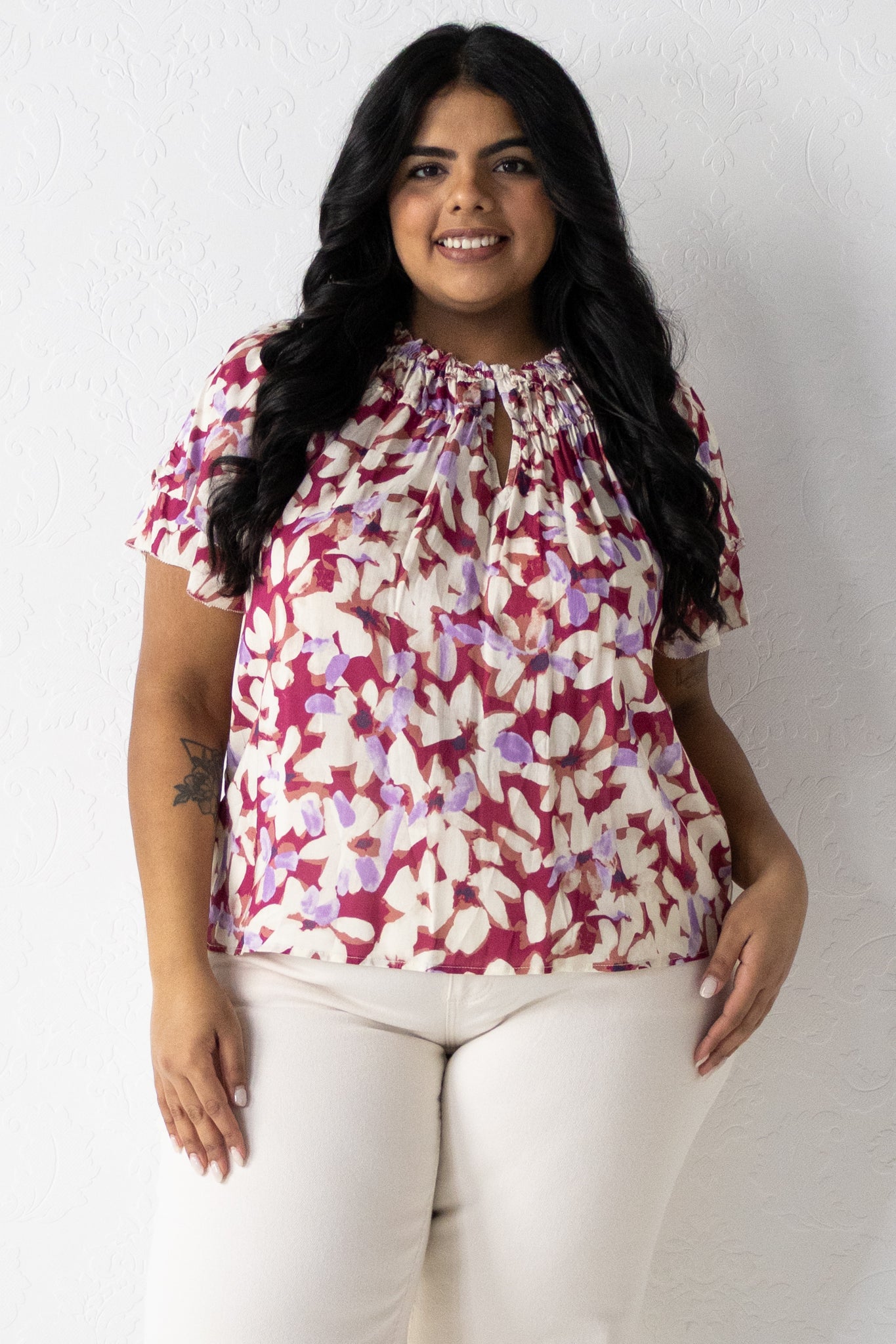 CURVE Floral SS Blouse