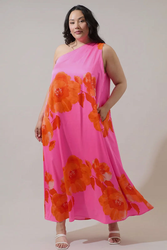 Glena One Shoulder Maxi Dress (XS-3X)