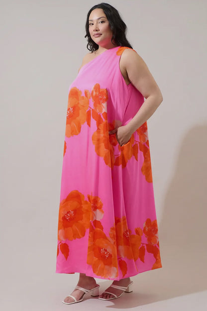 Glena One Shoulder Maxi Dress (XS-3X)