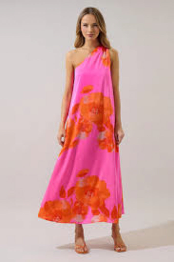 Glena One Shoulder Maxi Dress (XS-3X)