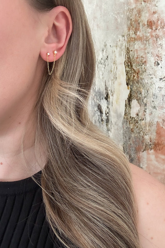 Double Piercing Chain Earring