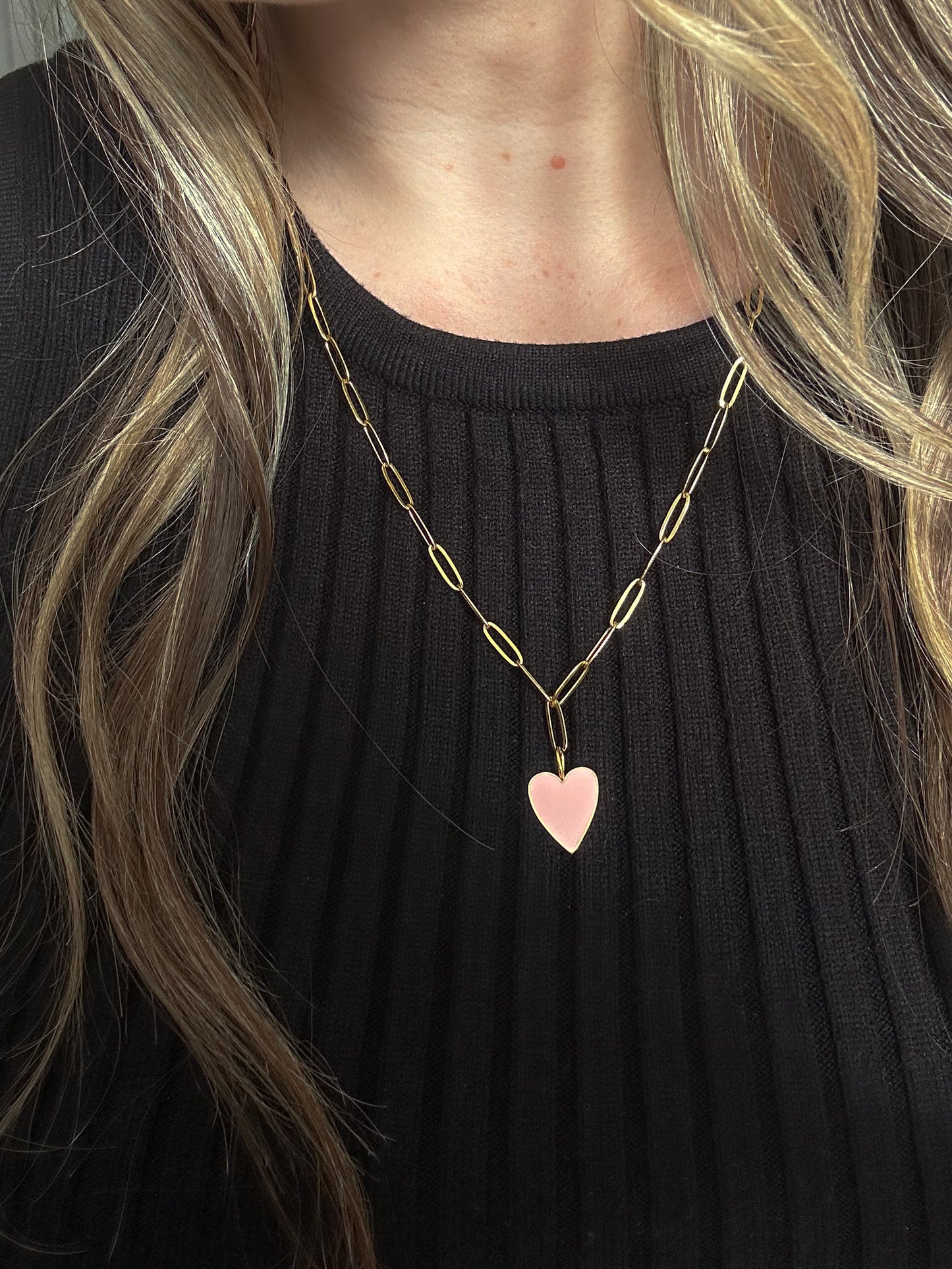 Heart Paperclip Chain Necklace