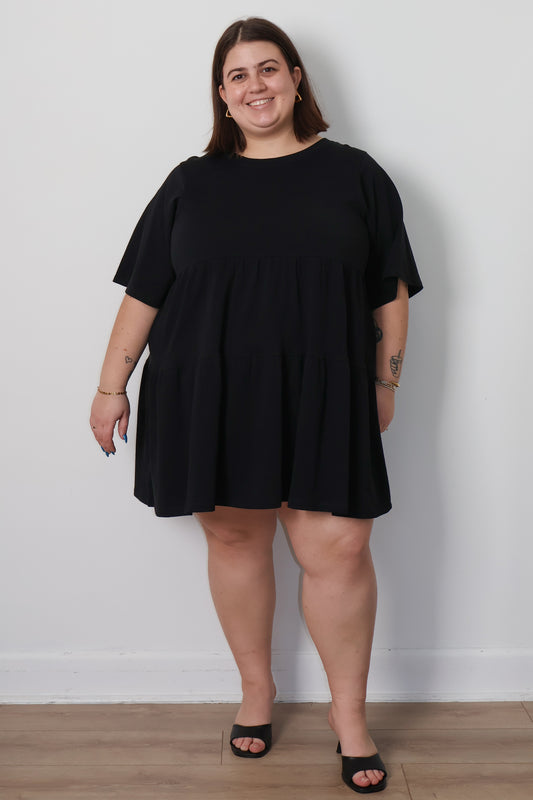 Brunette Tiered Babydoll Dress (XS-3X)