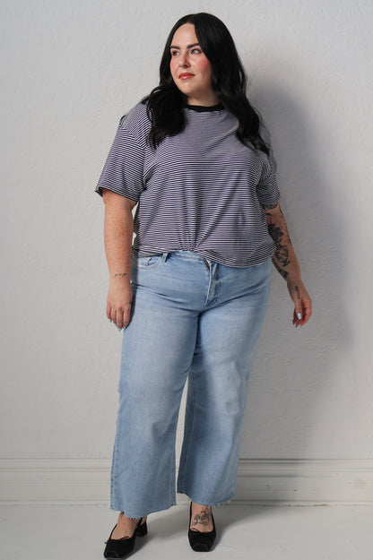Brunette Striped Boxy Tee (XS-3X)