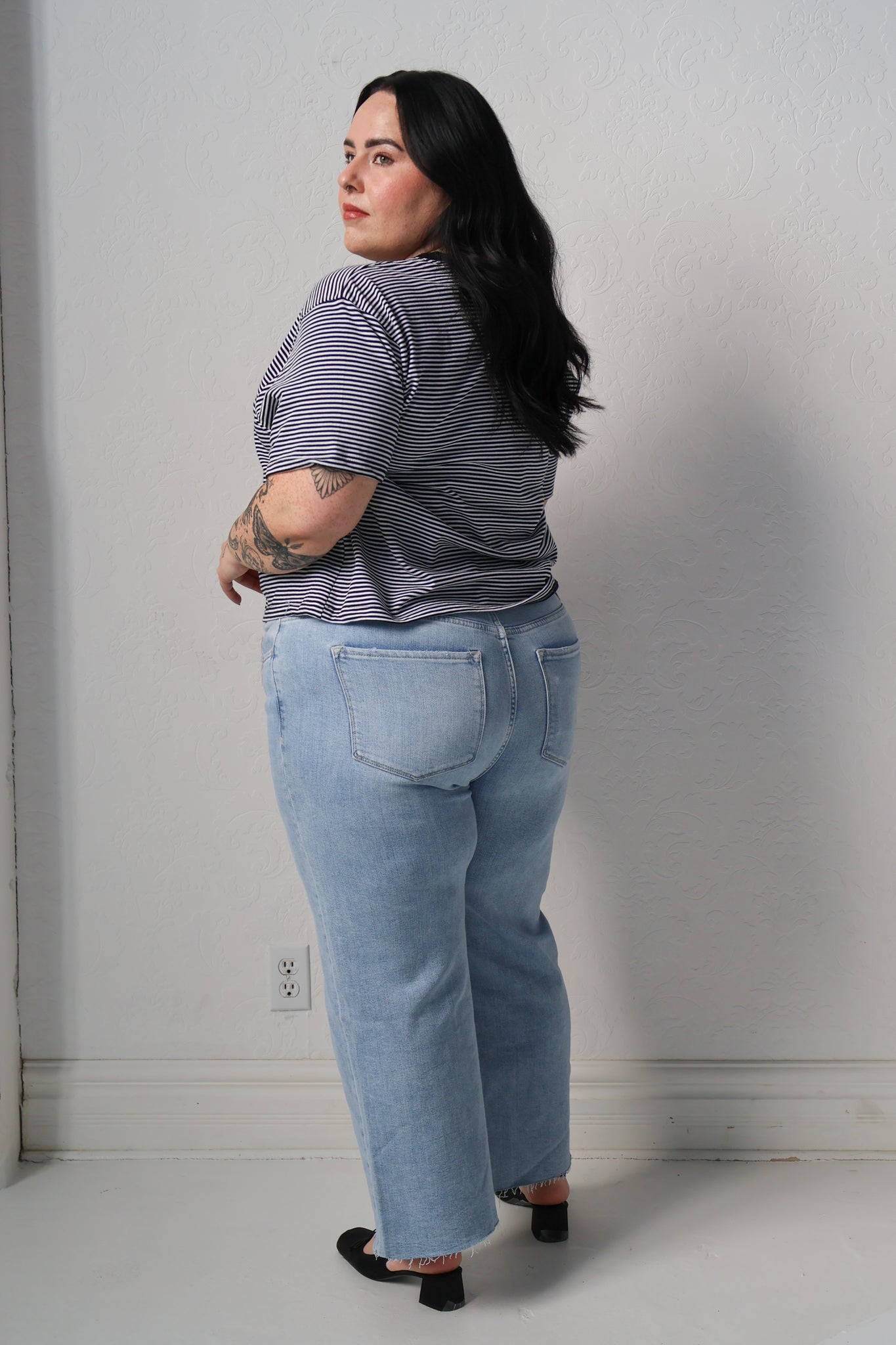 Brunette Striped Boxy Tee (XS-3X)