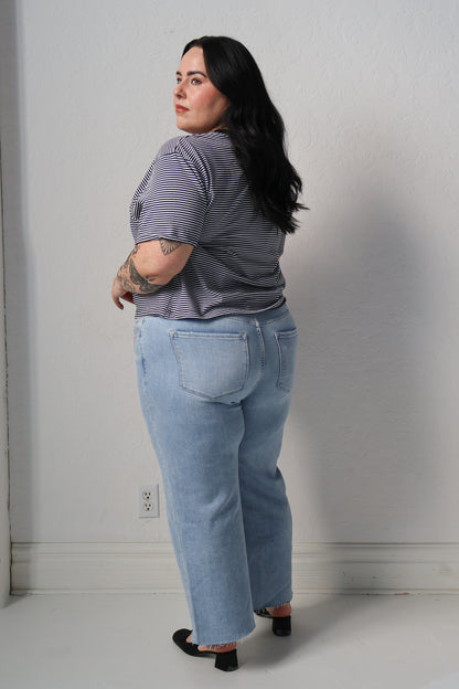 Brunette Striped Boxy Tee (XS-3X)