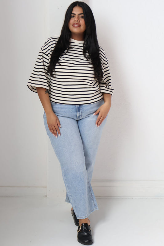 Brunette Striped Top (XS-3X)