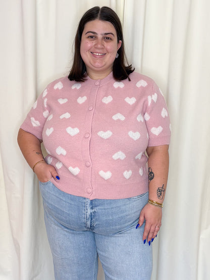 Heart SS Cardigan (S-3X)