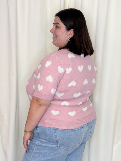 Heart SS Cardigan (S-3X)