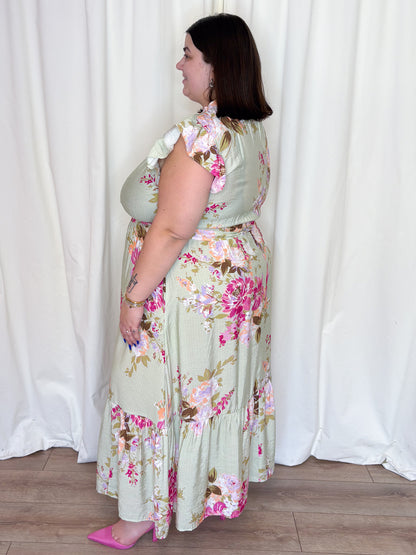 Fuchsia Floral Dress (S-3X)